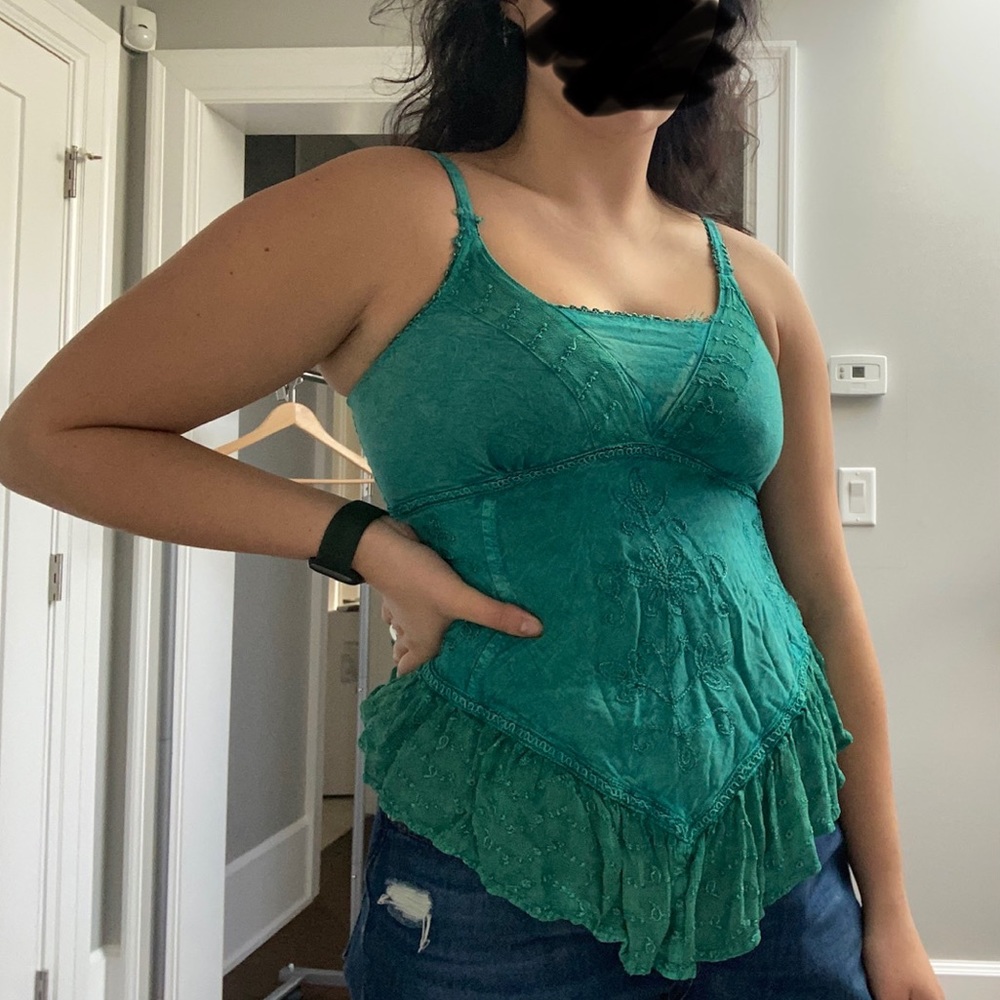 💕3 FOR $30 Beautiful Teal Boho Tanktop